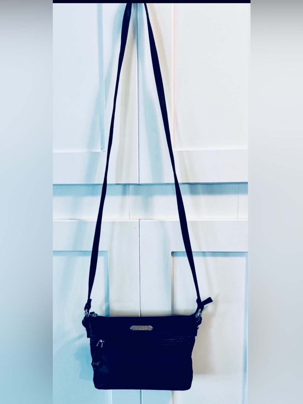 Perlina Purple Patterned Lined Crossbody Interior